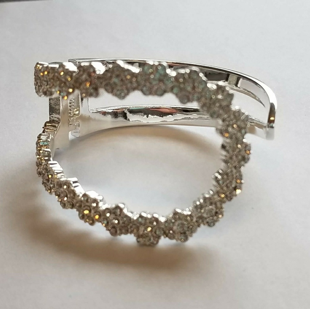 Flower Hinge Statement Cuff Bracelet